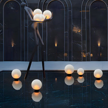 Acrylic Moon-Shaped Round Landscape Lighting Waterproof Modern Style