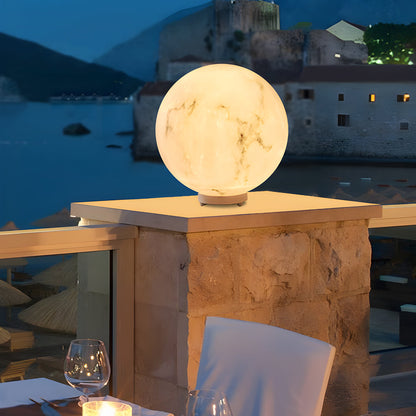 Outdoor Pillar Lights Faux Waterproof Moon Globe Light