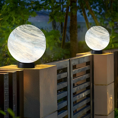 Globe Pillar Lights Modern Planetary Design Fence Lamp