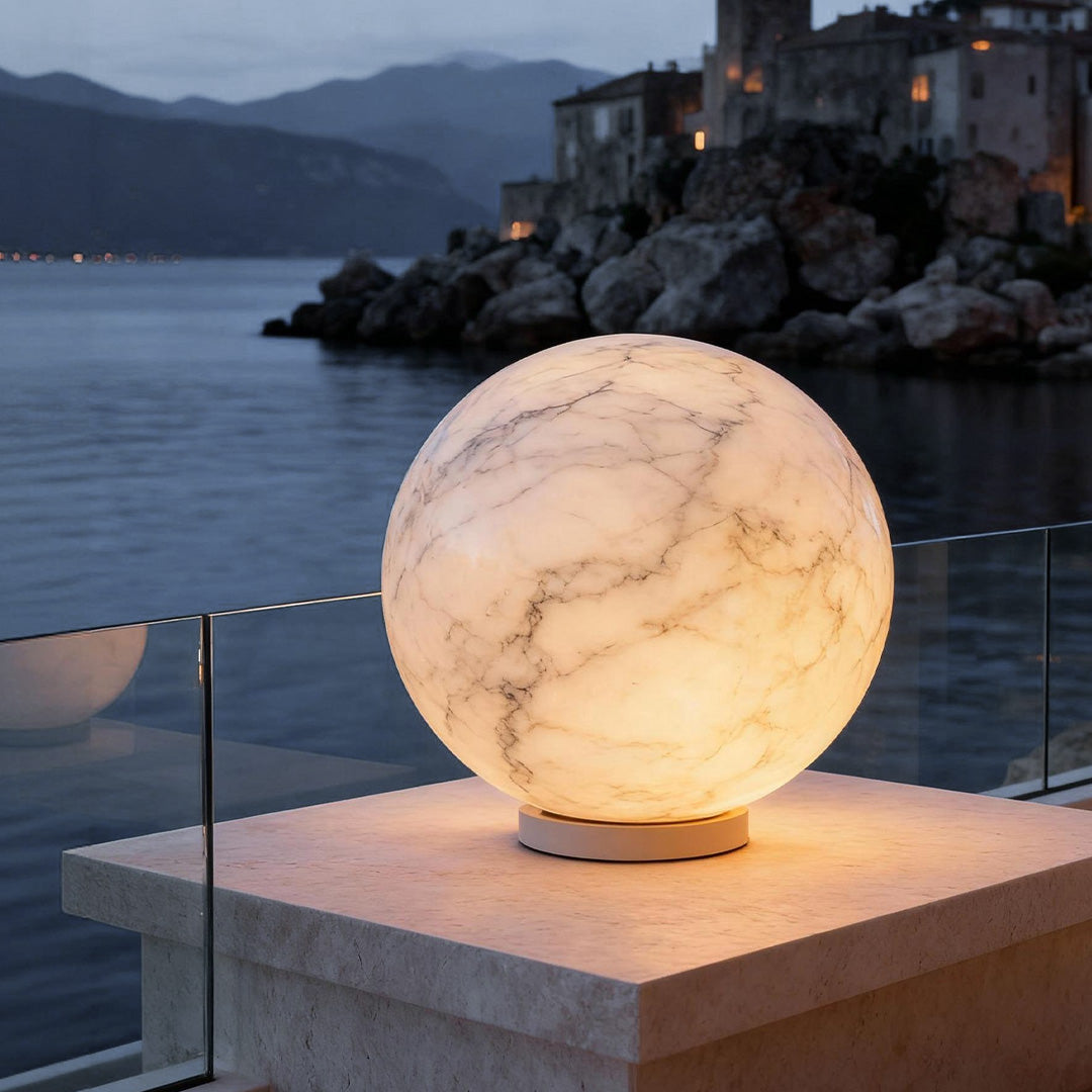 Outdoor Pillar Lights Faux Waterproof Moon Globe Light