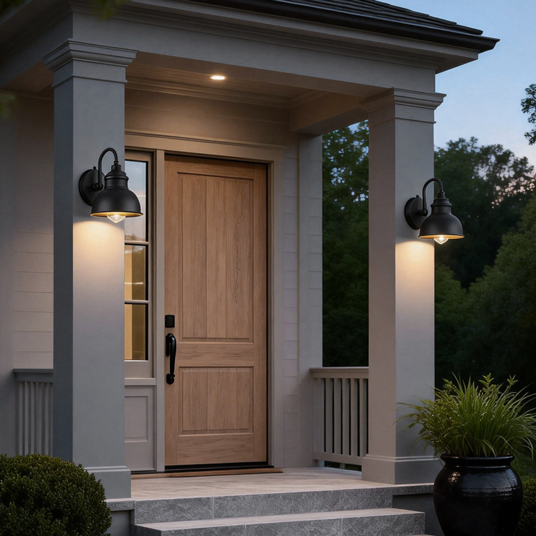 Matte Black Gooseneck Light Industrial Outdoor Light