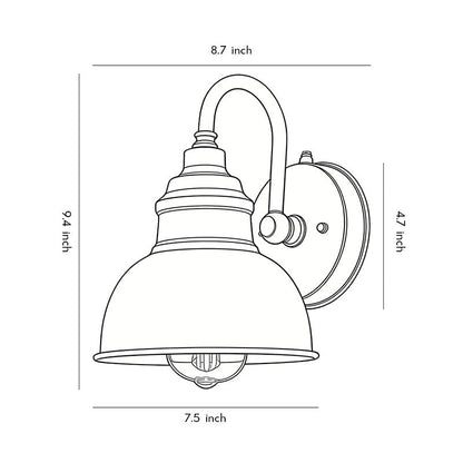 Matte Black Gooseneck Light Industrial Outdoor Light