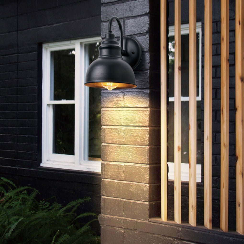 Matte Black Gooseneck Light Industrial Outdoor Light