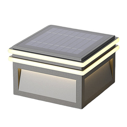 Metal Pillar Lights Minimalist Style Waterproof Square Pier Mount Lamp
