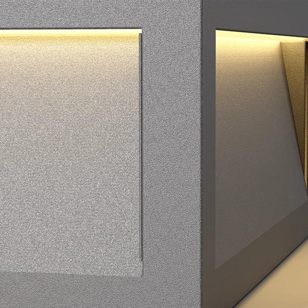 Metal Pillar Lights Minimalist Style Waterproof Square Pier Mount Lamp