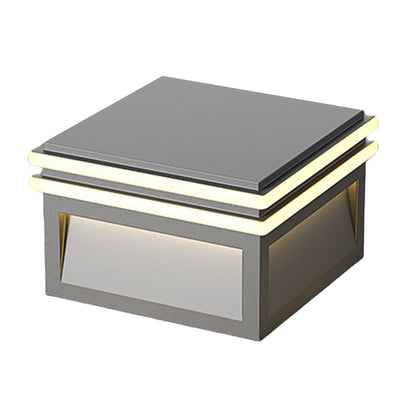 Metal Pillar Lights Minimalist Style Waterproof Square Pier Mount Lamp