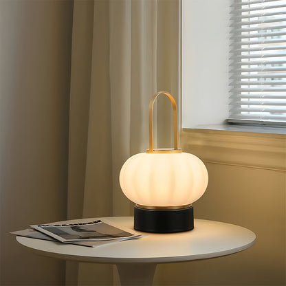 Nordic Lantern Table Lamp with LED & USB Charging – 3-Step Dimmable Atmosphere Accent Light for Bedroom
