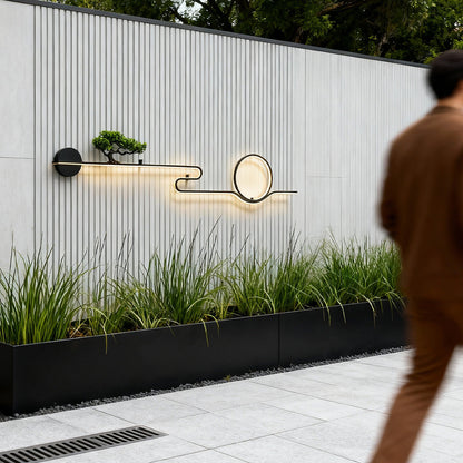 Outdoor Wall Lights Retro Tree Landscape Waterproof LED Wall Sconce