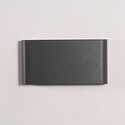 2-Light Black Modern Low Profile Exterior Porch LED Slim Outdoor Up Down Wall Light