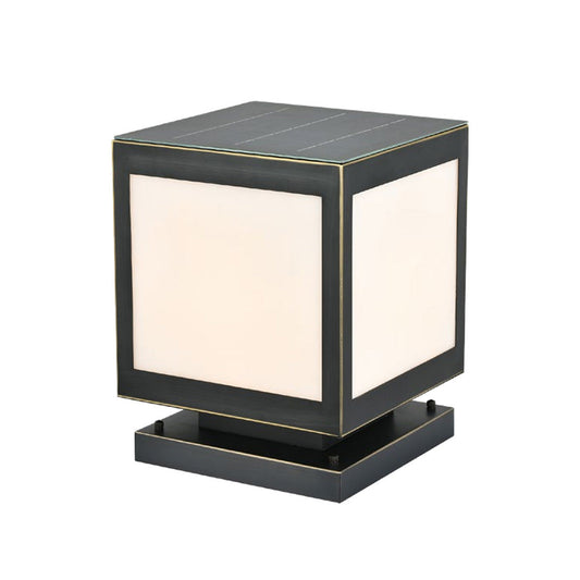 Pillar Solar Light Outdoor Waterproof Square Copper Light