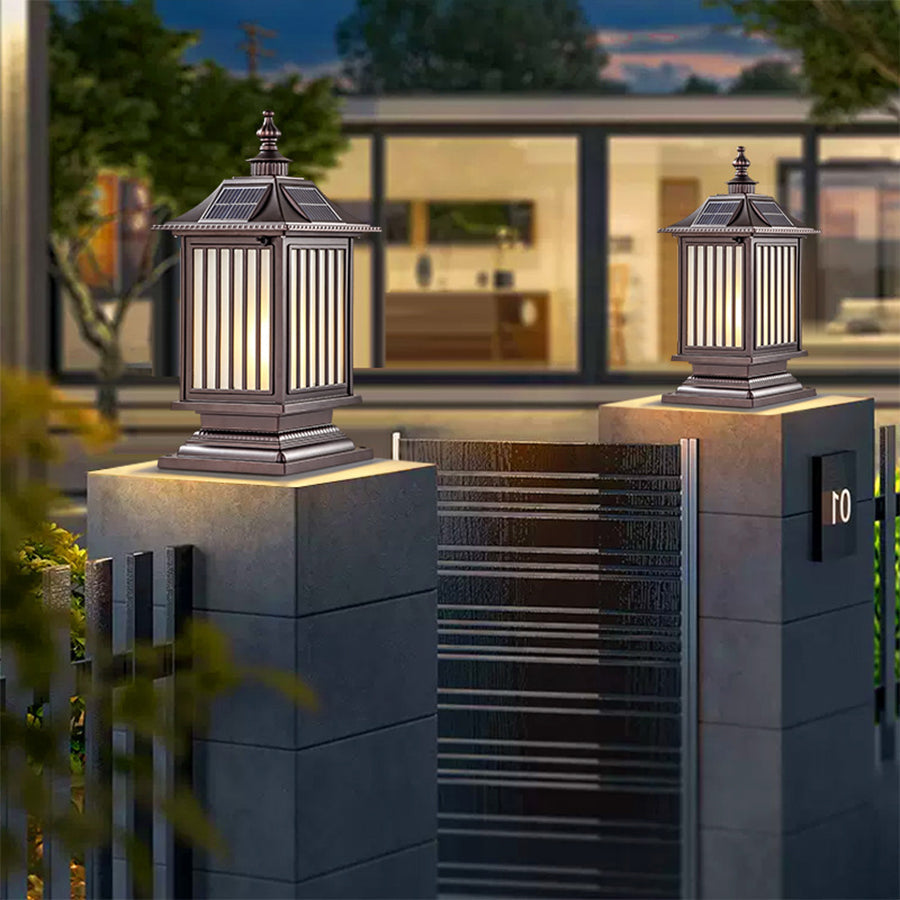 Pillar Light Fixtures Waterproof Three Color Temperature Adjustable
