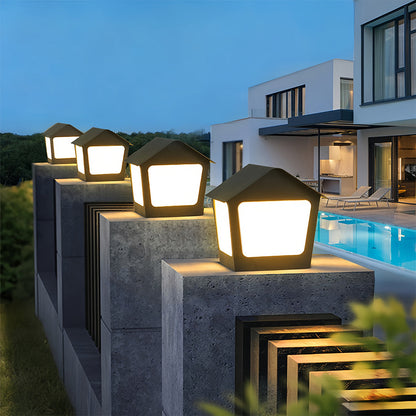 Deck Post Cap Lights Unique Shape Chic Outdoor Garden Post Lights