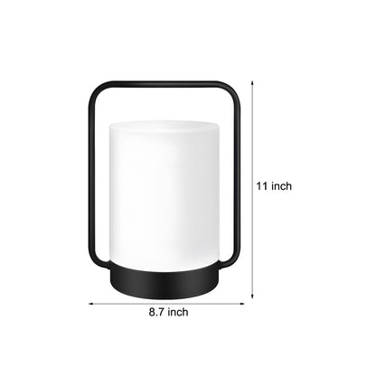 Modern Black Outdoor Table Lamp – IP65 Waterproof USB-Rechargeable Portable Patio Light with RGB & Warm White