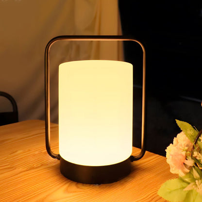Modern Black Outdoor Table Lamp – IP65 Waterproof USB-Rechargeable Portable Patio Light with RGB & Warm White