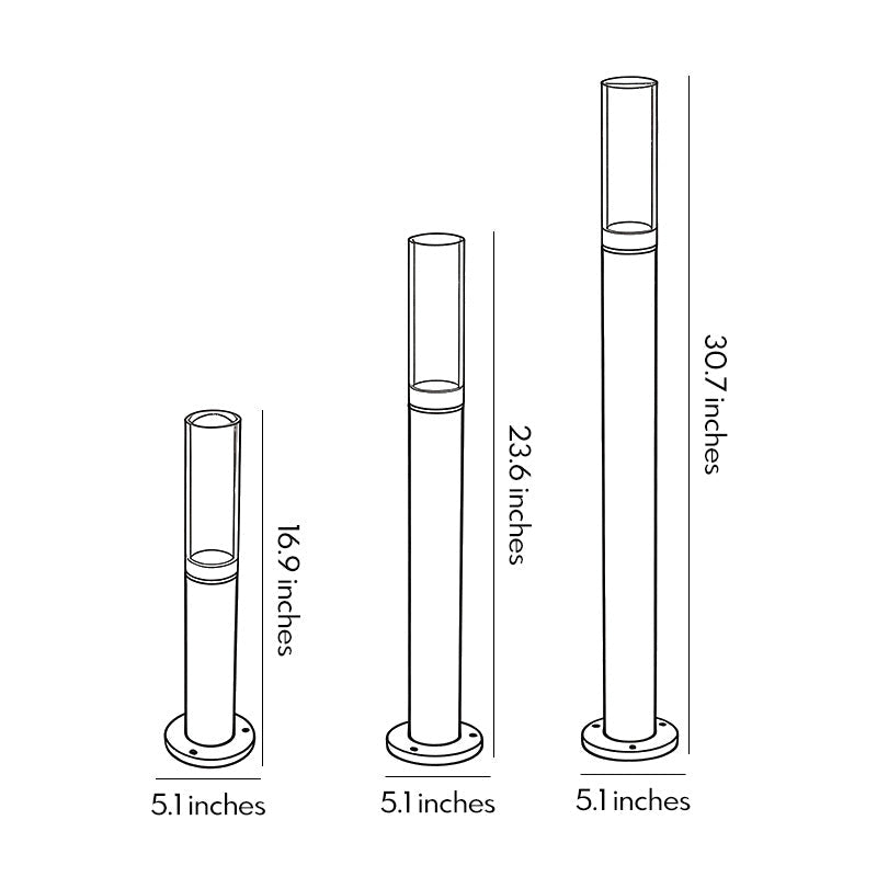 Modern Bollard Lighting Minimalist Acrylic Waterproof Light