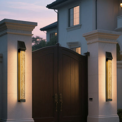 Black Outdoor Lighting Sconce Waterproof Solar Light