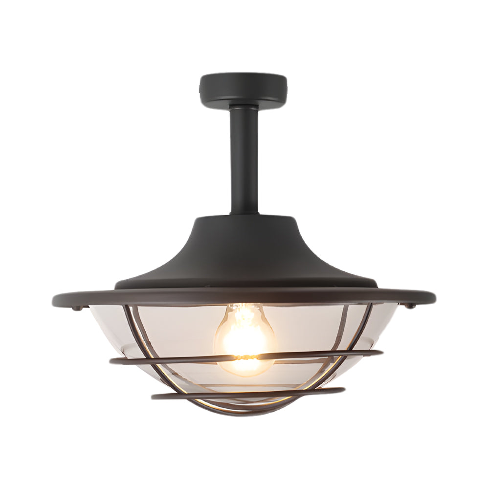 Balcony Coastal Semi Flush Mount Ceiling Light Wrought Iron Ceiling Lighting