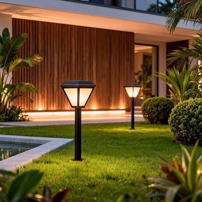 Solar Bollard Path Lights LED Outdoor Landscape Stake Light