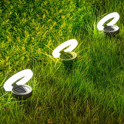 Modern Foldable Solar Deck Lights 4Pcs Round Outdoor Disk Lighting Set