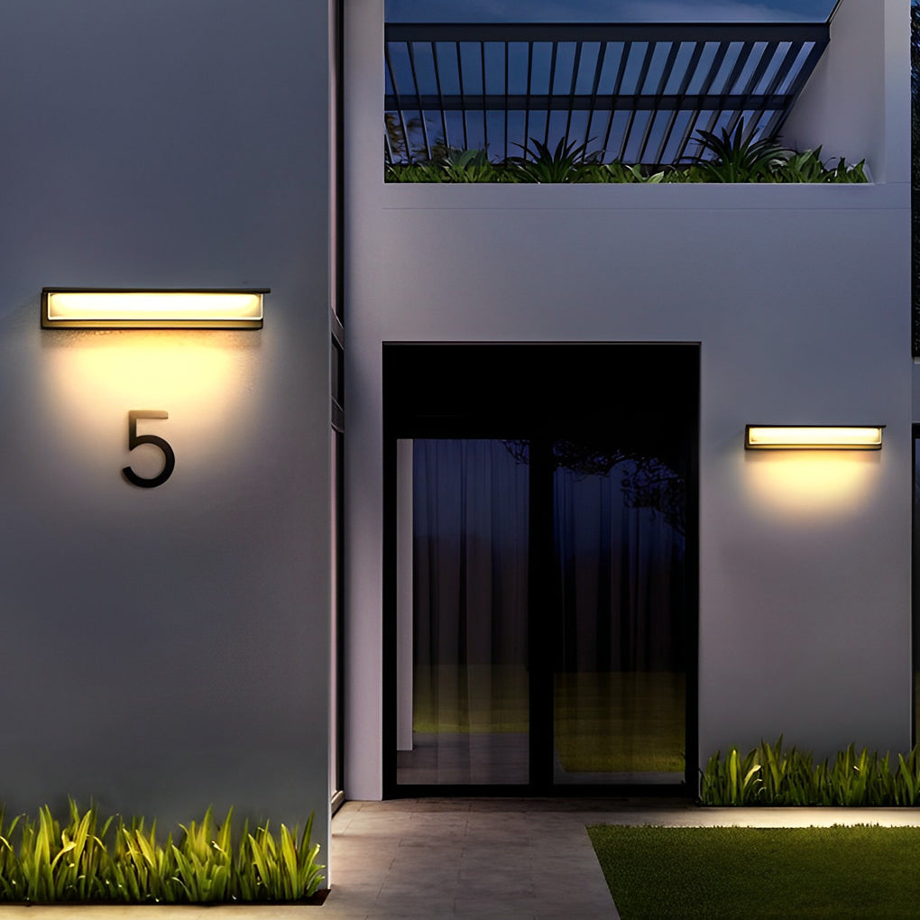 Front Porch Light Fixtures Rectangular Waterproof LED Wall Light