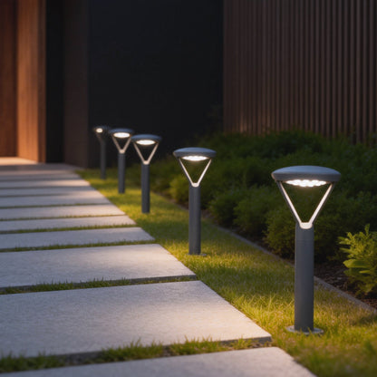Garden Pole Lamp Modern Waterproof Solar LED Aluminum Light