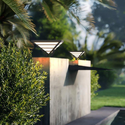 Modern Gate Pillar Lights Geometric Aluminum LED Light