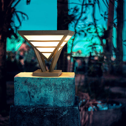 Modern Gate Pillar Lights Geometric Aluminum LED Light