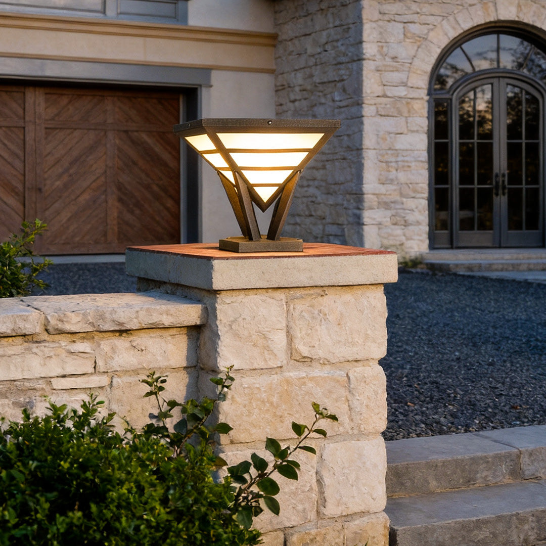 Modern Gate Pillar Lights Geometric Aluminum LED Light
