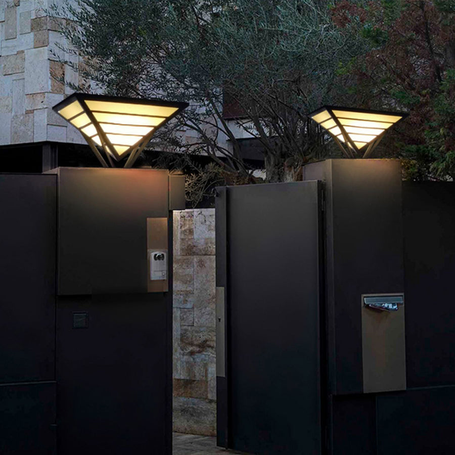 Modern Gate Pillar Lights Geometric Aluminum LED Light