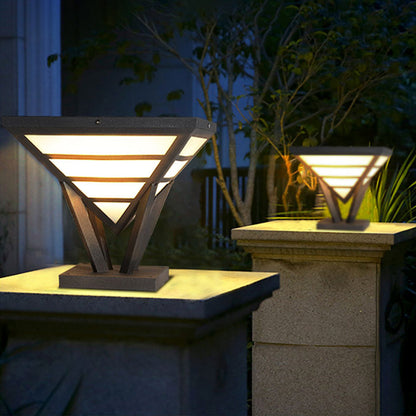 Modern Gate Pillar Lights Geometric Aluminum LED Light