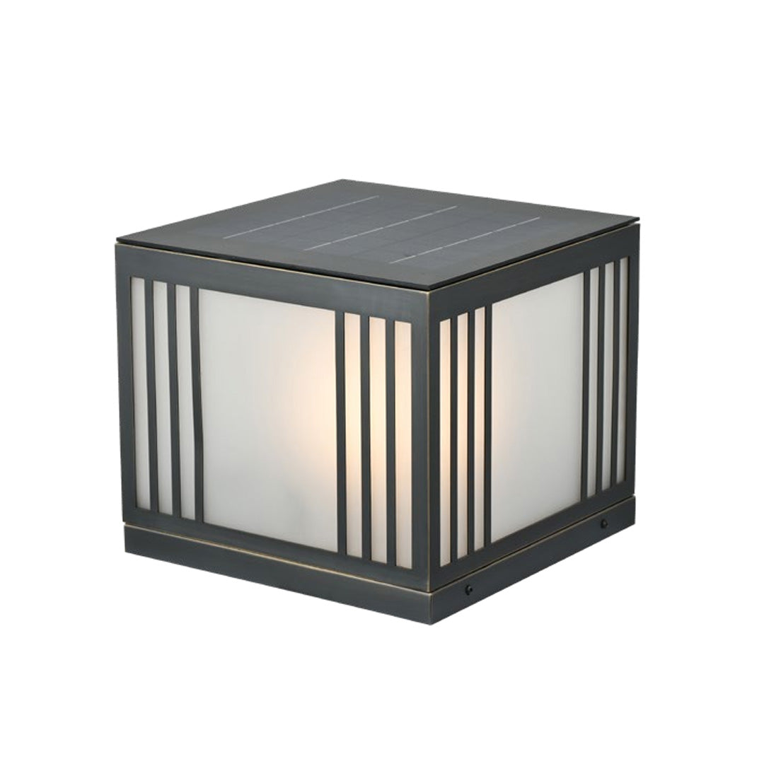 Gate Pillar Solar Light Outdoor Copper Square Rust-Proof Light