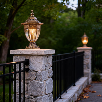 Glass Pillar Light European Style Outdoor Waterproof Lamp