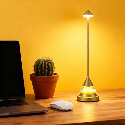Unique Small Table Lamp with Creative Pointed Design – Aluminum & Iron Accent Light