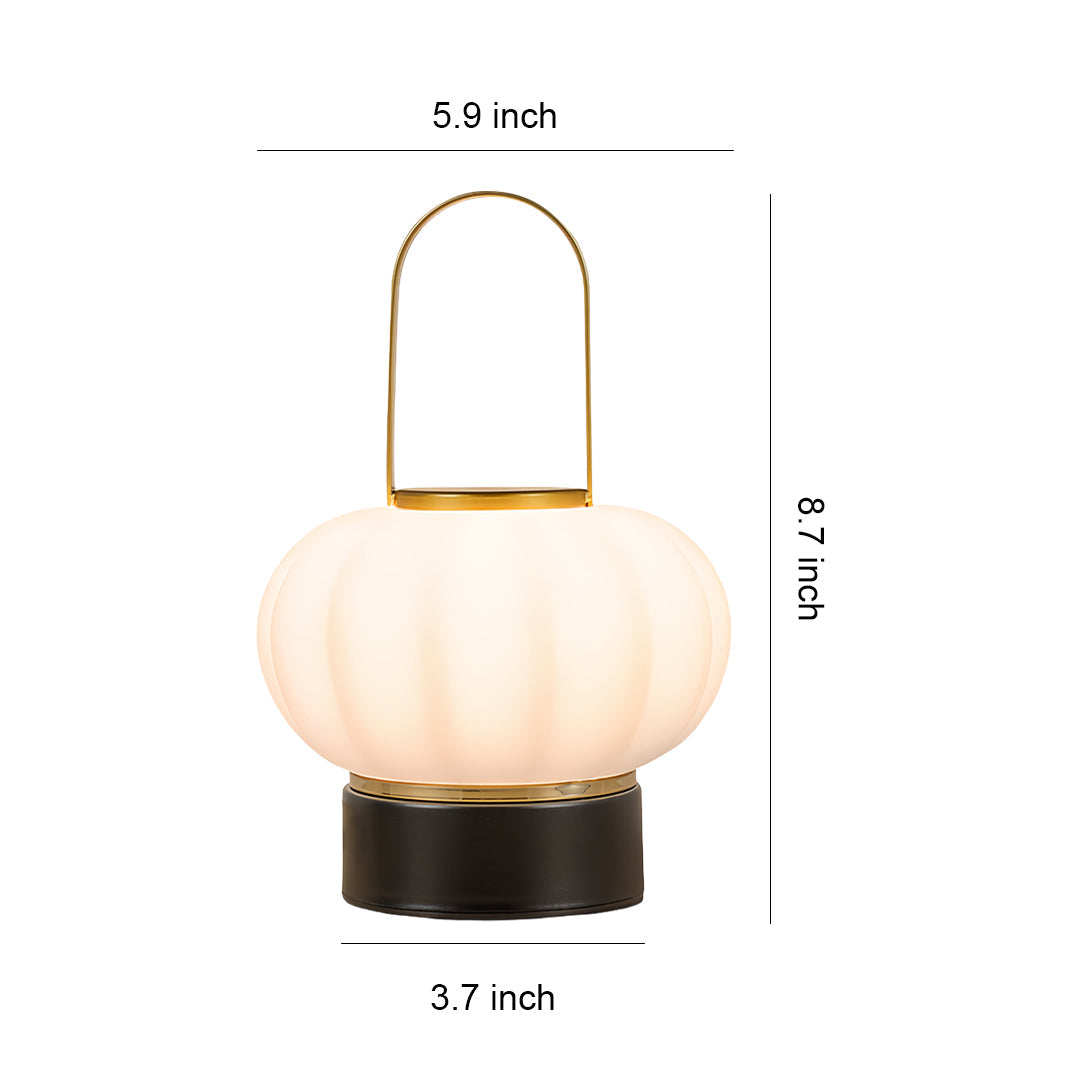 Nordic Lantern Table Lamp with LED & USB Charging – 3-Step Dimmable Atmosphere Accent Light for Bedroom