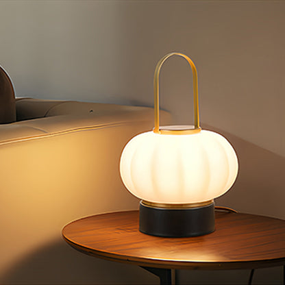 Nordic Lantern Table Lamp with LED & USB Charging – 3-Step Dimmable Atmosphere Accent Light for Bedroom