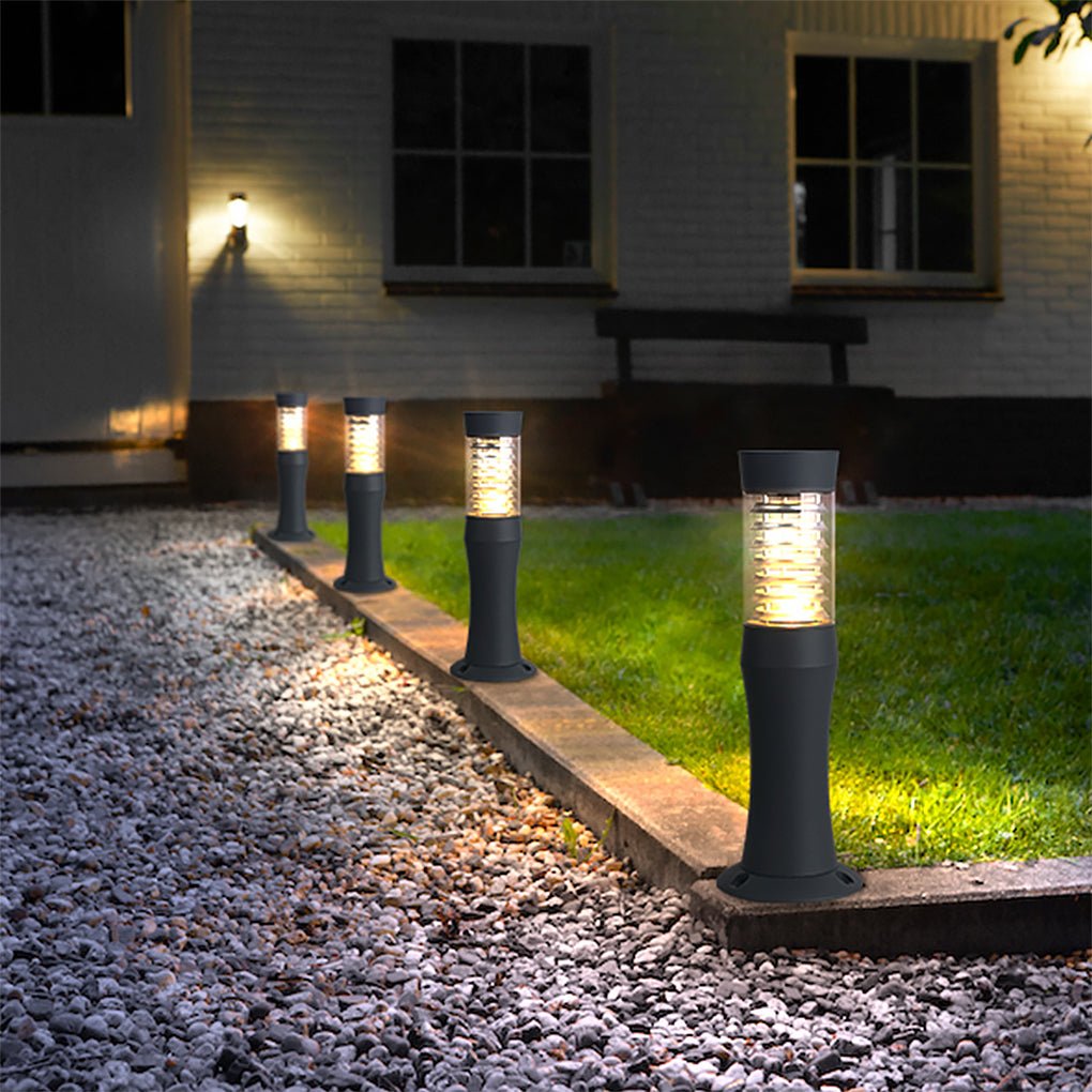 Black Bollard Garden Lights Modern Minimalist Outdoor Light