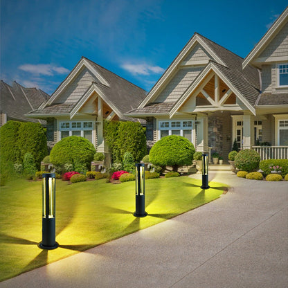 Exterior Bollard Light Fixtures Modern Circular LED Light