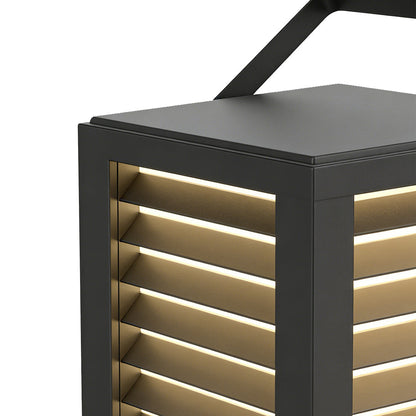 Modern Outdoor Floor Lantern Waterproof Black Portable Light