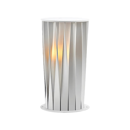 Modern Outdoor Lanterns White Twisted Metal LED Light