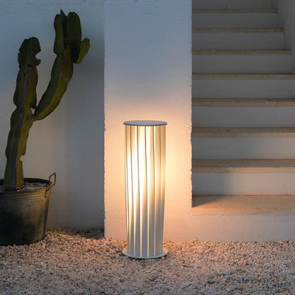 Modern Outdoor Lanterns White Twisted Metal LED Light