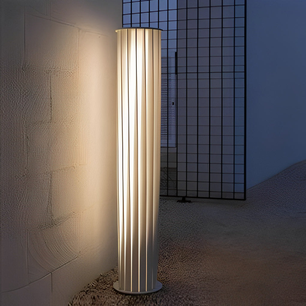 Modern Outdoor Lanterns White Twisted Metal LED Light