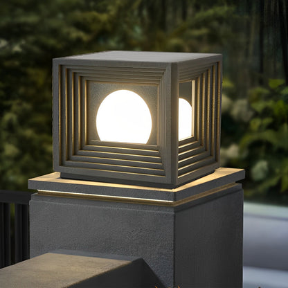 Modern Outdoor Pillar Lights Waterproof Square Creative LED Light