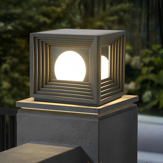 Modern Outdoor Pillar Lights Waterproof Square Creative LED Light