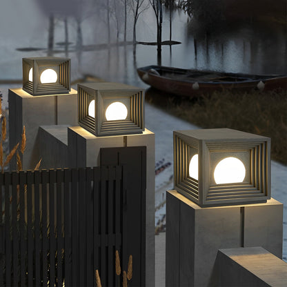 Modern Outdoor Pillar Lights Waterproof Square Creative LED Light