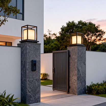 Outdoor Wall Pillar Lights Waterproof LED Black Modern Light