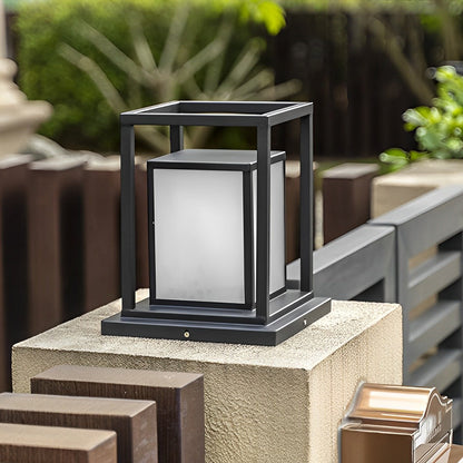 Outdoor Wall Pillar Lights Waterproof LED Black Modern Light