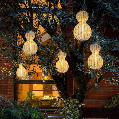 Modern Rattan Pendant Light Country Woven Gourd Hanging Ceiling Light