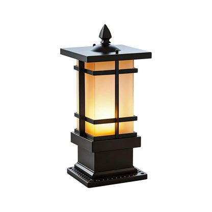 Garden Bollard Lighting Vintage Pavilion Style Black Outdoor Light