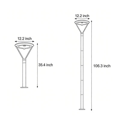Garden Pole Lamp Modern Waterproof Solar LED Aluminum Light