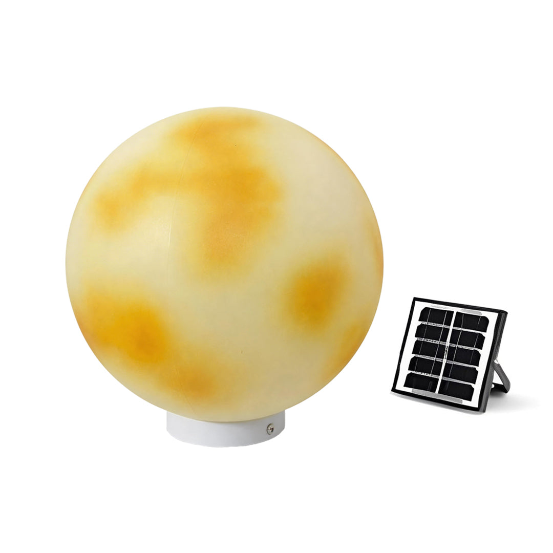 Moon-Shaped Stone Pillar Light – Solar & Hardwired Outdoor LED Decorative Post Cap Light